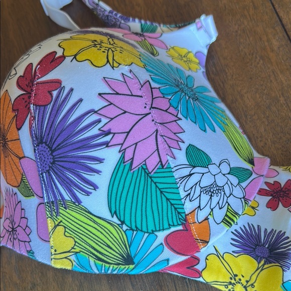 Cacique White Floral Bra 44b - Picture 4 of 4